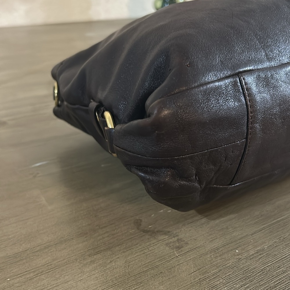 Coach F15513 Brown Leather Ashley Shoulder Bag Handbag Tote Purse - Picture 6 of 13